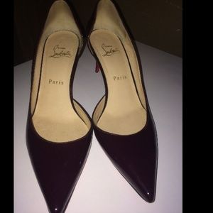 Christian louboutin décolleté 70 plum patent pumps